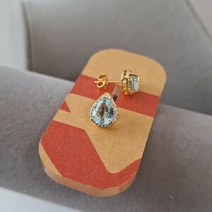 Aquamarine pear shape Stud earrings